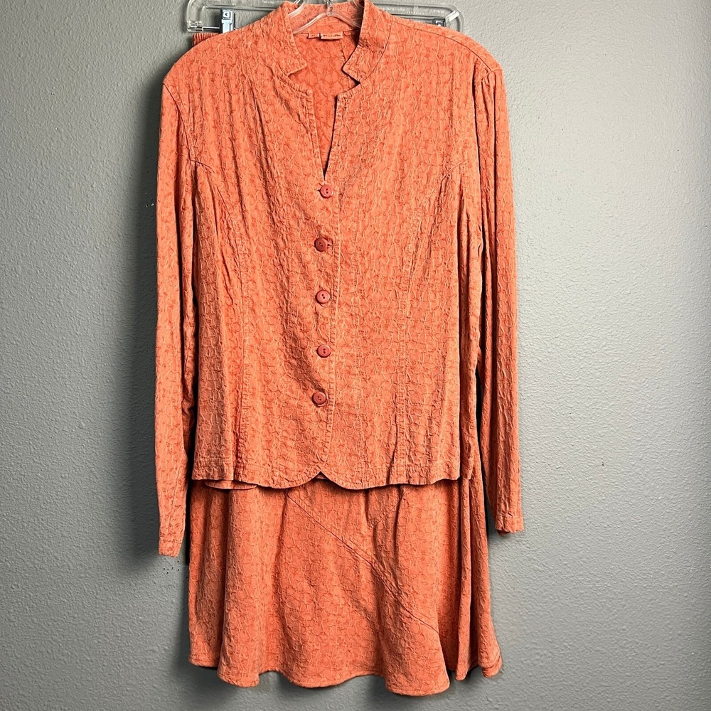 Tianello Tencel Jillian Jacket Panel Skirt Set Gauze Cottagecore Button Up M L